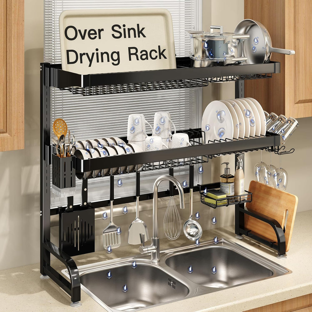 BOOSINY Over The Sink Dish Drying Rack, Extra Large Capacity Dish Drainer