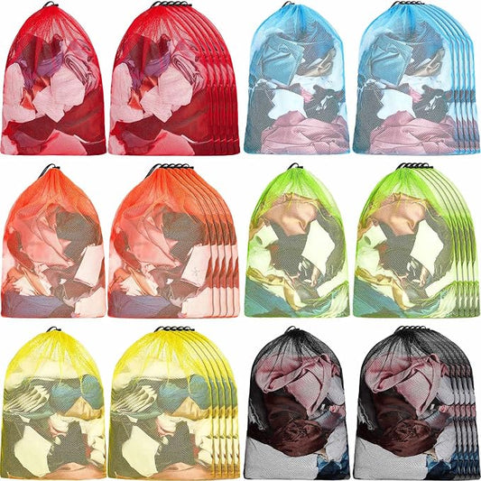Berlune 36 Pcs Large Laundry Bag Colorful Extra Large Mesh Laundry Bag Bulk by Berlune