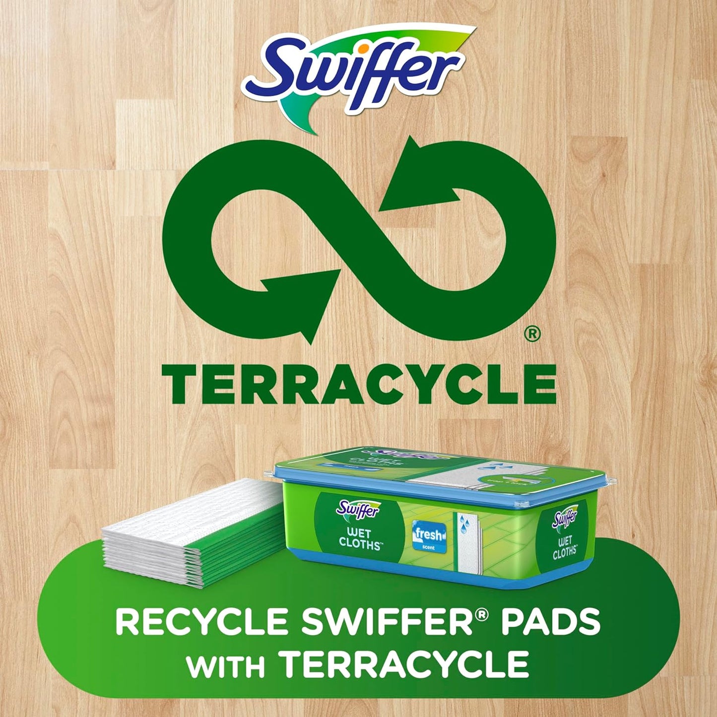 Swiffer Sweep + Mop, Wet Pads Refill, Floor Cleaner for Dirt, Dust, Hair, Cleaning Cloths for Mopping Home, Bathroom, Kitchen, All Purpose Multi-Surface Floor Wipes, Fresh, 24ct