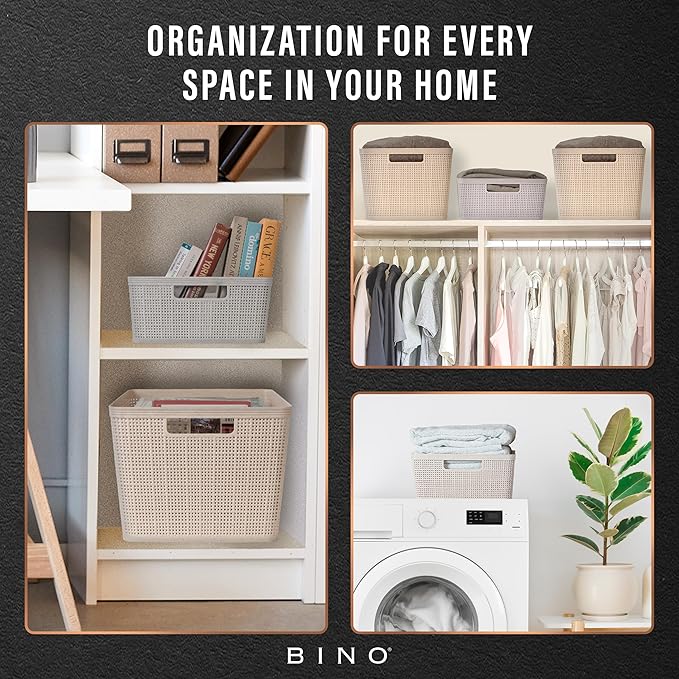 BINO | Woven Plastic Basket | Small, Space - Image 7