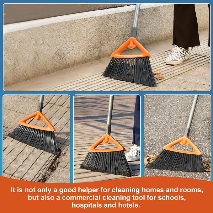 Outdoor Brooms for Sweeping Patio, Commercial Grade Heavy Duty Broom - Image 6