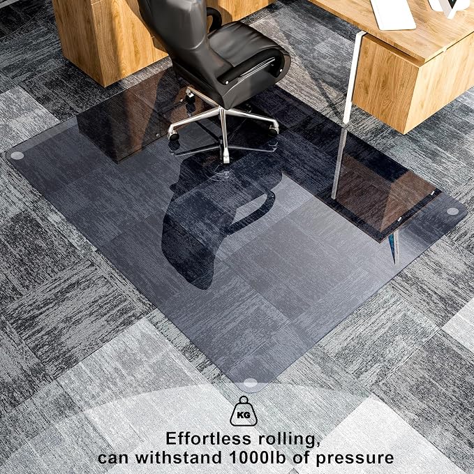 GLSLAND Office Chair Mat, 1/6" Thick Computer Floor Mat - Image 3