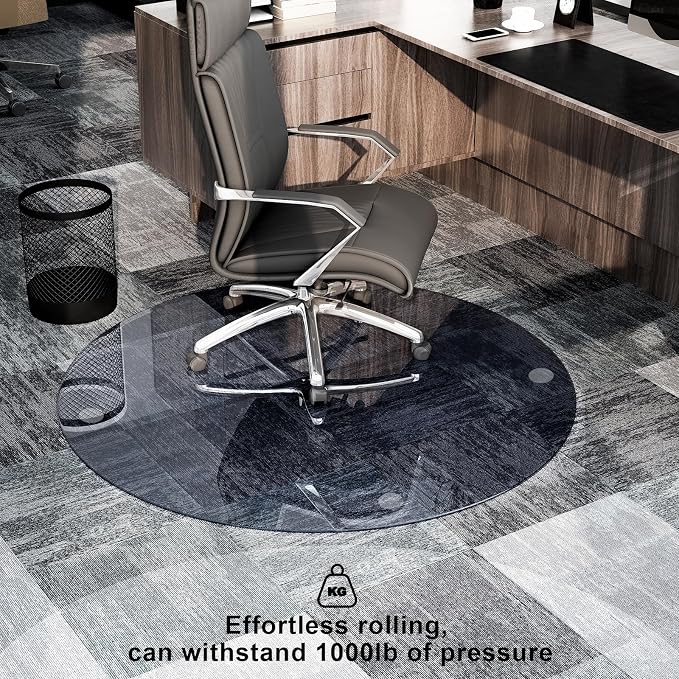 GLSLAND Round Tempered Glass Floor Mat - Image 5