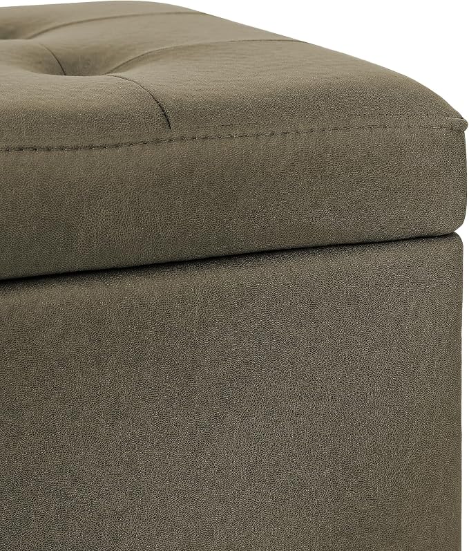 Adeco Fabric Storage Ottoman Bench - Image 8