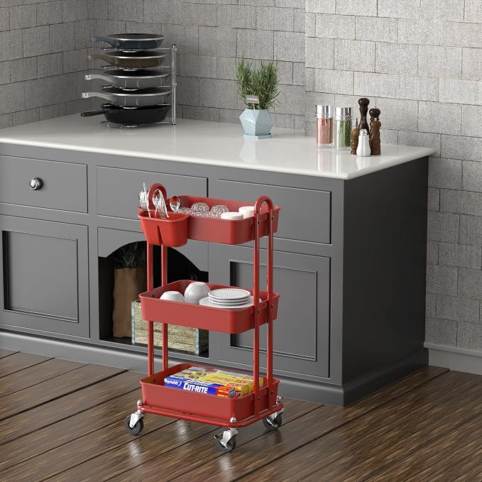 Simple Houseware 3-Tier Multifunctional Rolling Utility Cart - Image 4