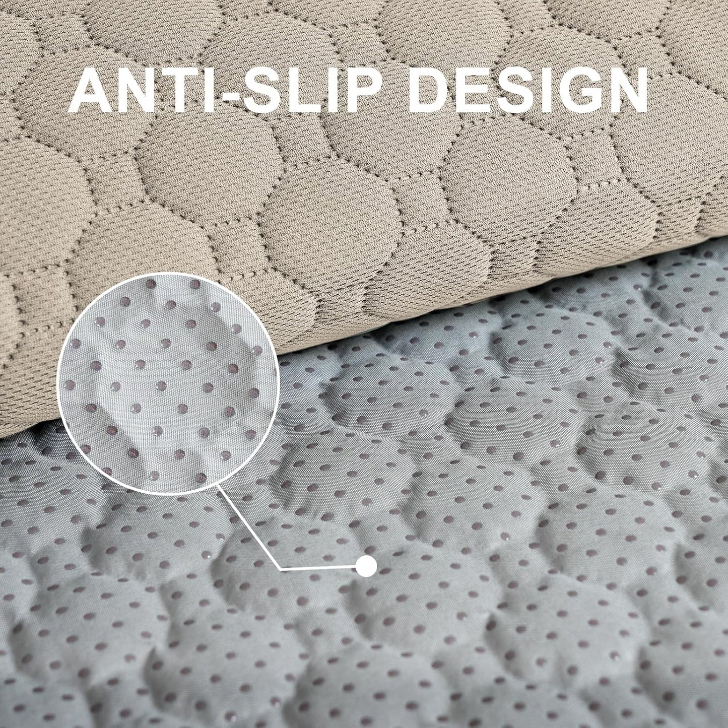 Turquoize Waterproof Couch Cover for Dogs Washable Sofa Cover with Non-Slip Backing Soft Sofa Slipcovers Pet Couch Cushion Protector for 3 Cushion Sofa, Sectional & Loveseat Cover (36x94, Beige)