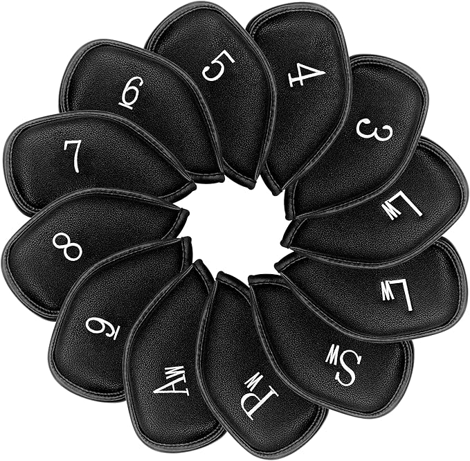 Golf 12pcs Thick Synthetic Leather Golf Iron Head Covers Set Headcover Fit All by Unknown