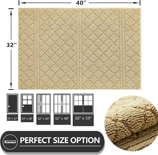 REFETONE Indoor Doormat, Front Back Door Mat 32"x40" Absorbent Rubber Backing - Image 2