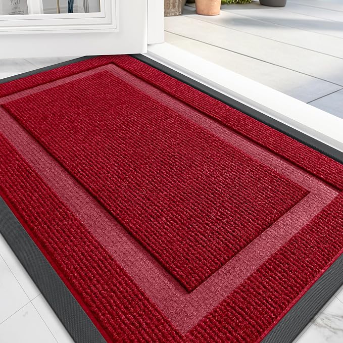 OLANLY Front Door Mat Indoor Outdoor Entrance, Waterproof All-Season, by OLANLY