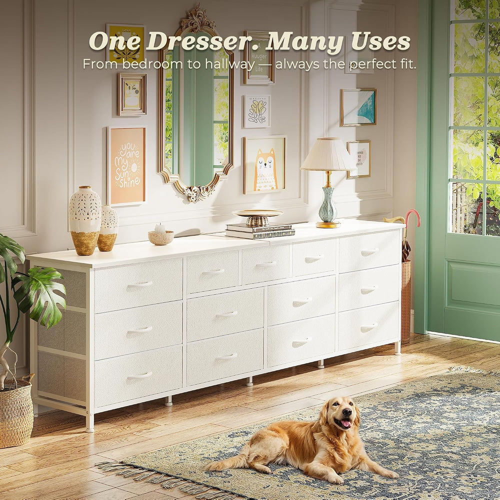 Huuger 70 Inch Long Dresser for Bedroom, TV Stand for 65, 75, 80 Inch TV