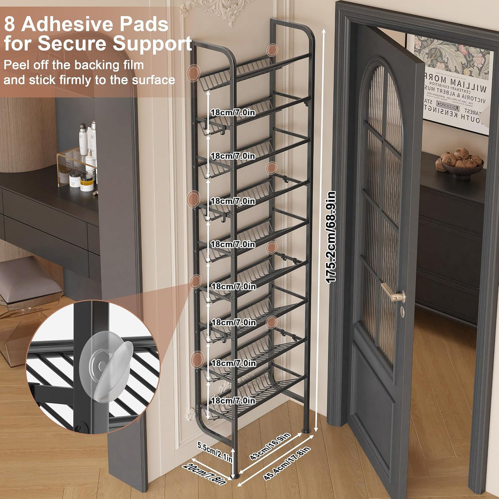 UMDONX 9-Tier Freestanding Shoe Rack – Holds 18 Pairs of Shoes