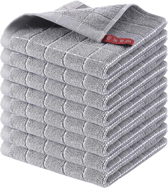 Homaxy 100% Cotton Terry Kitchen Dish Cloths, Ultra Soft and Absorbent Dish by Homaxy