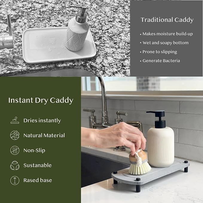 2PCS Water Absorbing Stone Soap Tray - Image 3