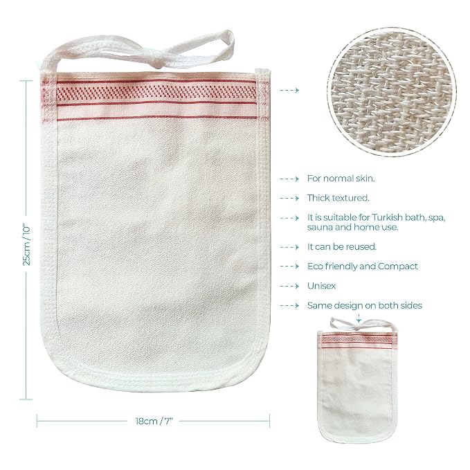 Turkish Exfoliating Gloves – Face & Body Exfoliation Mitts - Image 5