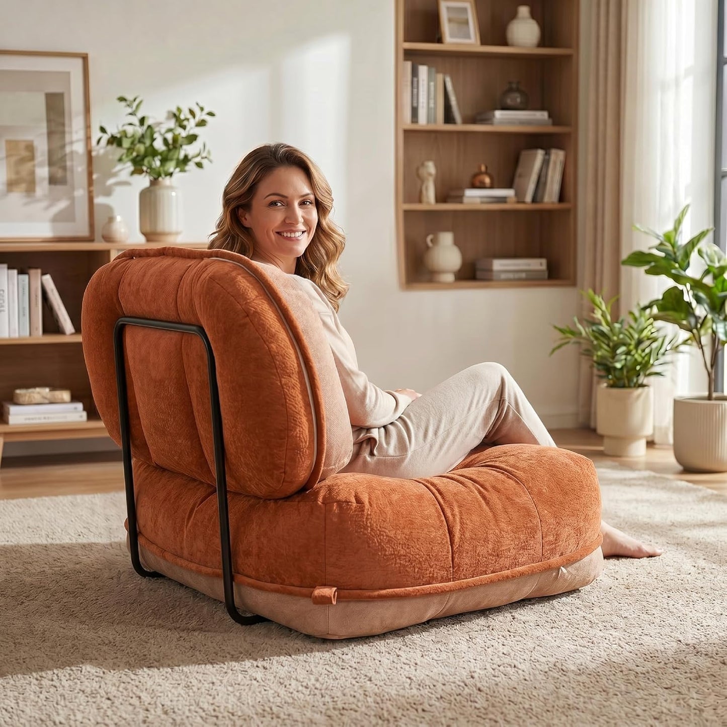WOWMAX Floor Sofa Support Frame, Freestanding Back Support for Floor Cushions, No Wall Needed, Easy Assembly, Fits Most Floor Sofas (Sofa Not Included)