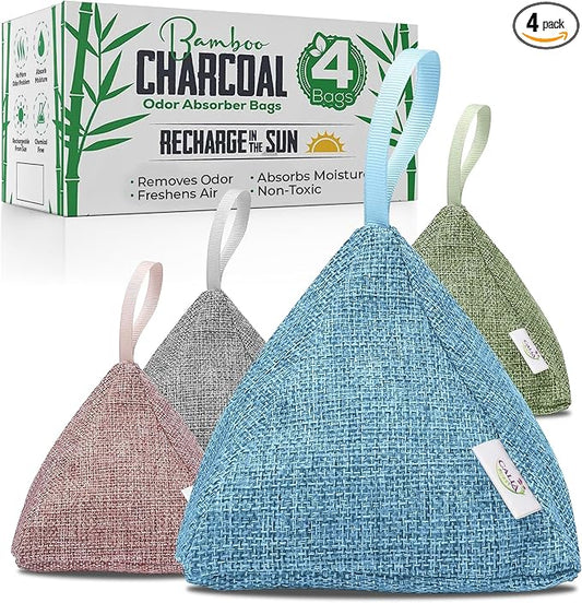 4 Pack Bamboo Charcoal Air Purifier Bags 200 Grams Each by CallaBurst