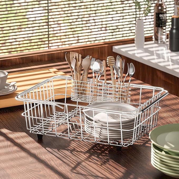 304 Stainless Steel Utensil Holder, Dish Drying Rack, kitchen Utensil Organizer - Image 4