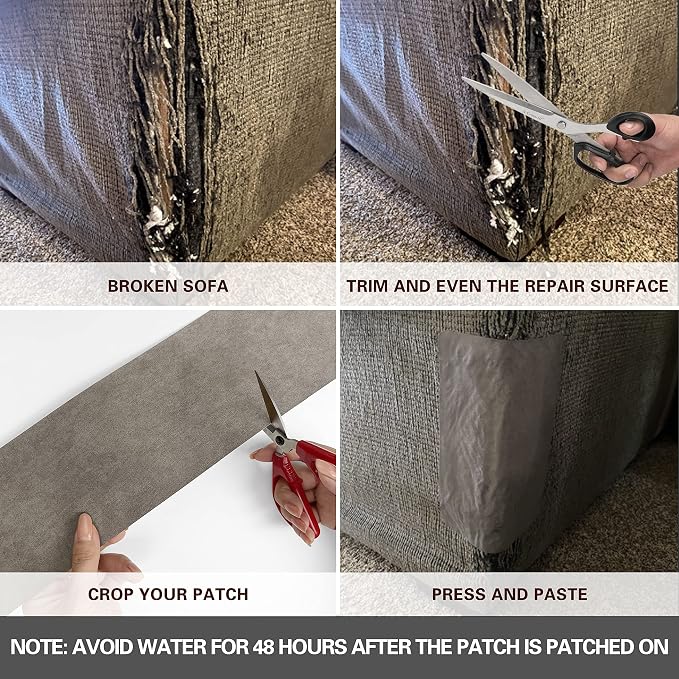 Azobur Velvet Repair Patch, Self-Adhesive Flannel Fabric Patch, Microfiber - Image 4