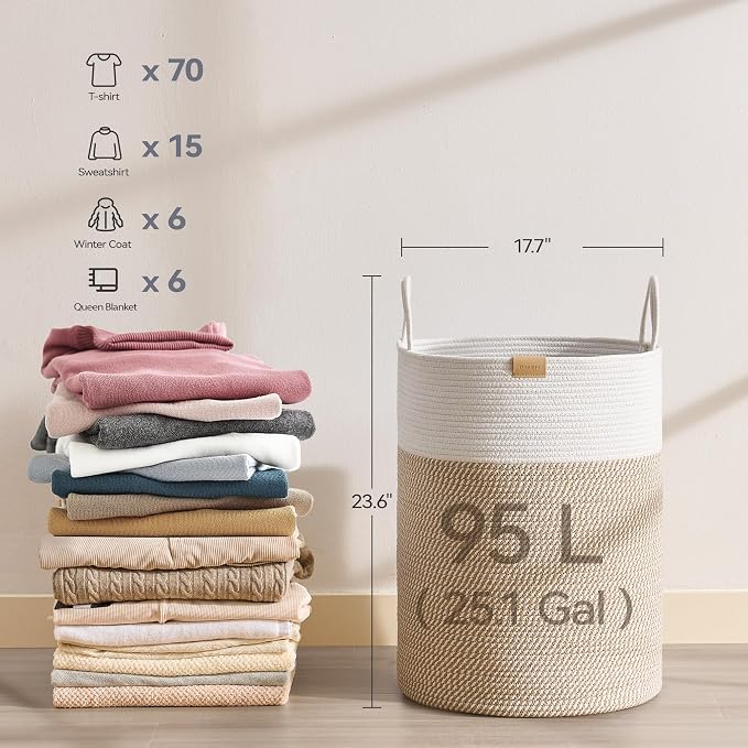 Laundry Hamper 95L, Large Laundry Basket - Image 6