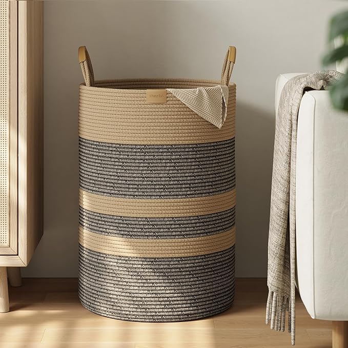 95L Striped Laundry Hamper by Nunsino