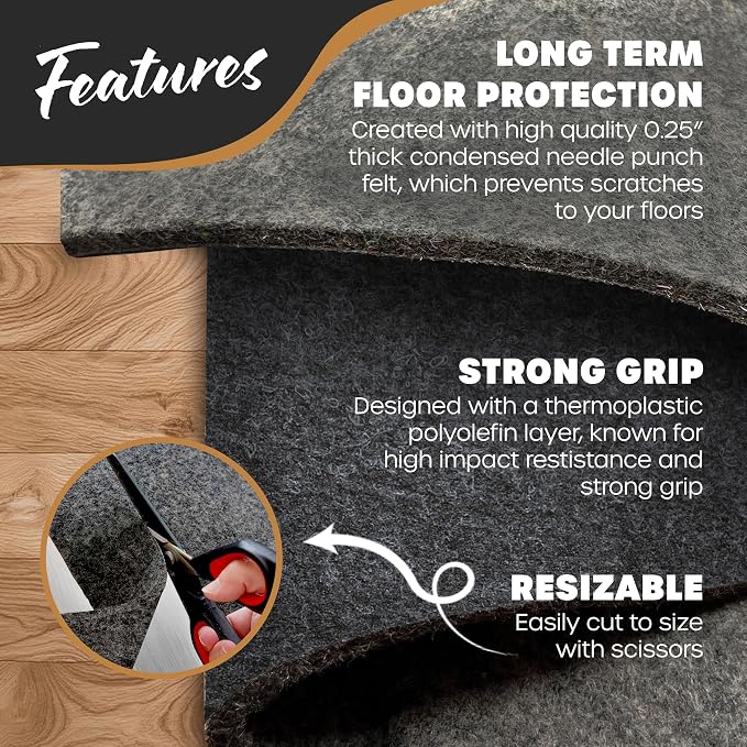Nevlers 3x5 Rug Pad Non Slip Rug Stoppers to Prevent Sliding | Rug Grippers - Image 2