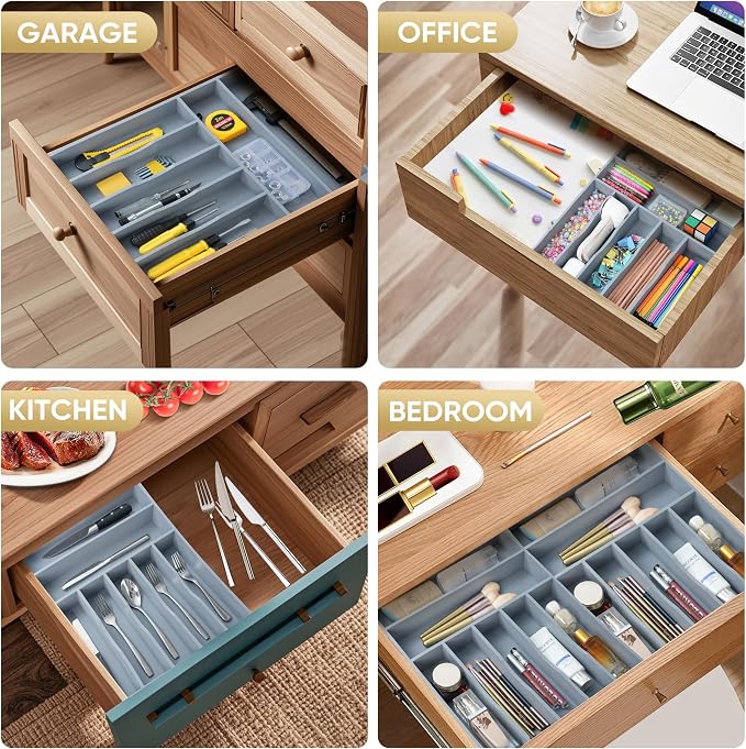 Silverware Organizer, 12.5 Inch Utensil Organizer Kitchen Drawer Organizer - Image 6