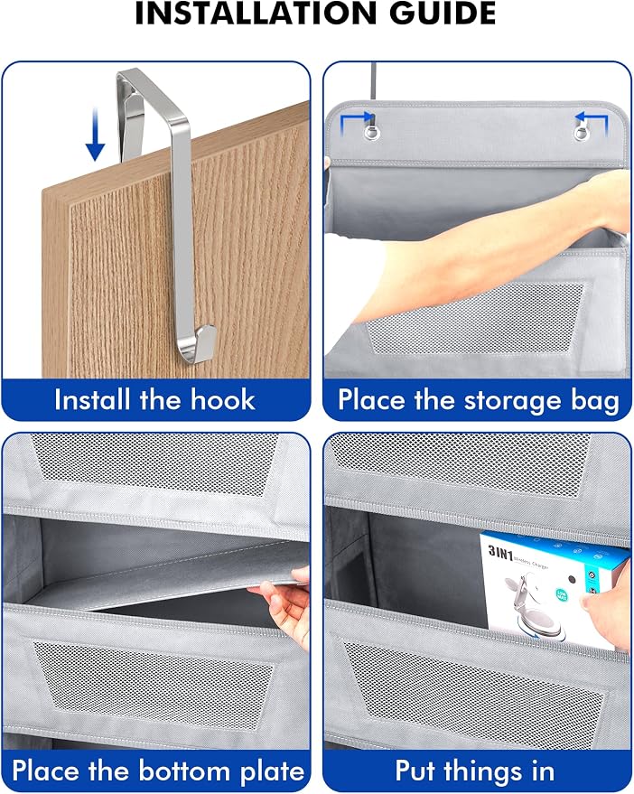 Meolsaek Over the Door Organizer, 46lbs Load and Anti-Tilt Design，5 Tier Behind - Image 6