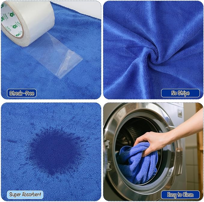 4 Pack Extra Large Microfiber Cleaning Cloths 20"x30", Lint-Free Reusable Towels - Image 6
