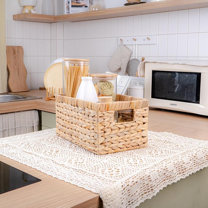 Set of 6 Wicker Storage Basket, Water Hyacinth Storage Baskets, Wicker Storage - Image 5