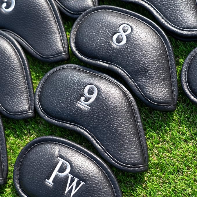 CRAFTSMAN GOLF 12pcs or 1pc Thick Synthetic Leather Golf Iron Head Covers Set - Image 7