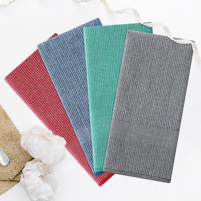 Homaxy Premium Kitchen Towels, Large Cotton Kitchen Hand Towels, Flat and Terry - Image 7