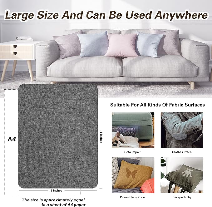Fine Linen Repair Patches, Self-Adhesive Linen Fabric Patches, 8X11 inch 2 PCS - Image 4