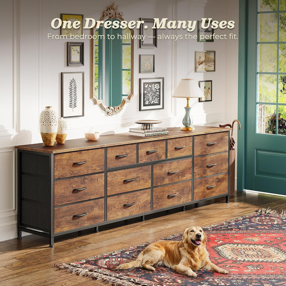 Huuger 70 Inch Long Dresser for Bedroom, TV Stand for 65, 75, 80 Inch TV