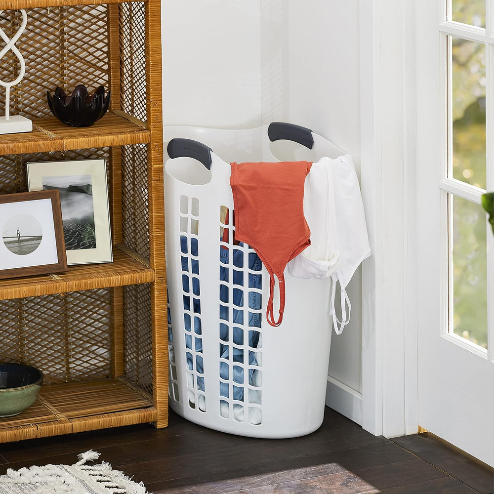 Gracious Living Easy Carry Flex Hamper, Large 87.5 Liter Lightweight Plastic ...