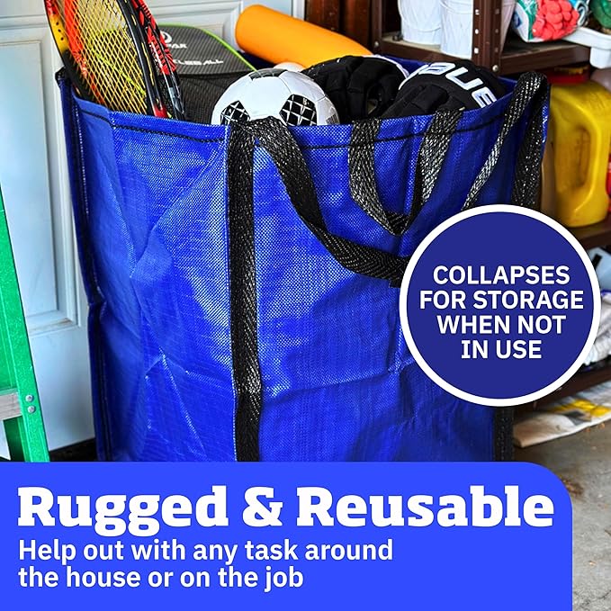 DURASACK Heavy Duty Home and Yard Bags 48-Gallon Reusable Self-Standing Lawn - Image 4