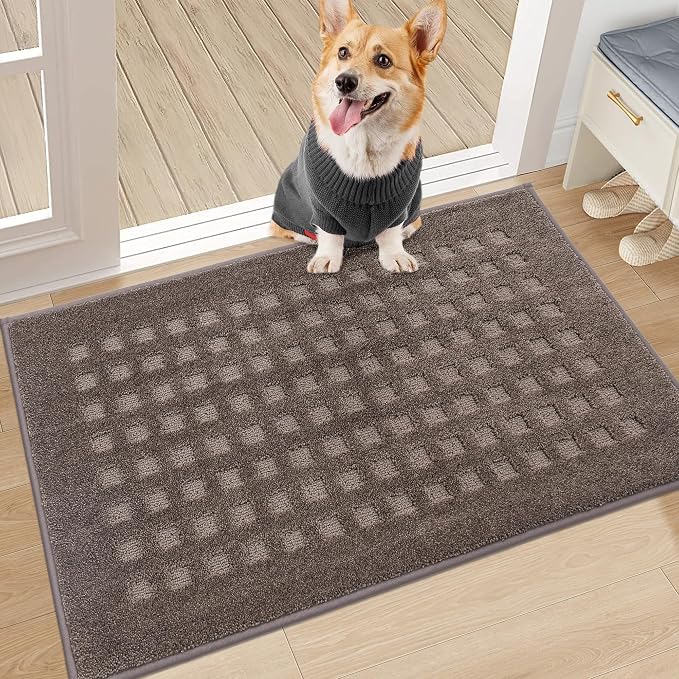 BEQHAUSE Waffle Door Mats Indoor 20"x32", Dog Mat by BEQHAUSE