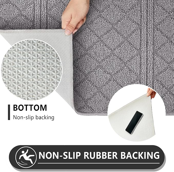 REFETONE Indoor Doormat, Front Back Door Mat 32"x40" Absorbent Rubber Backing - Image 3