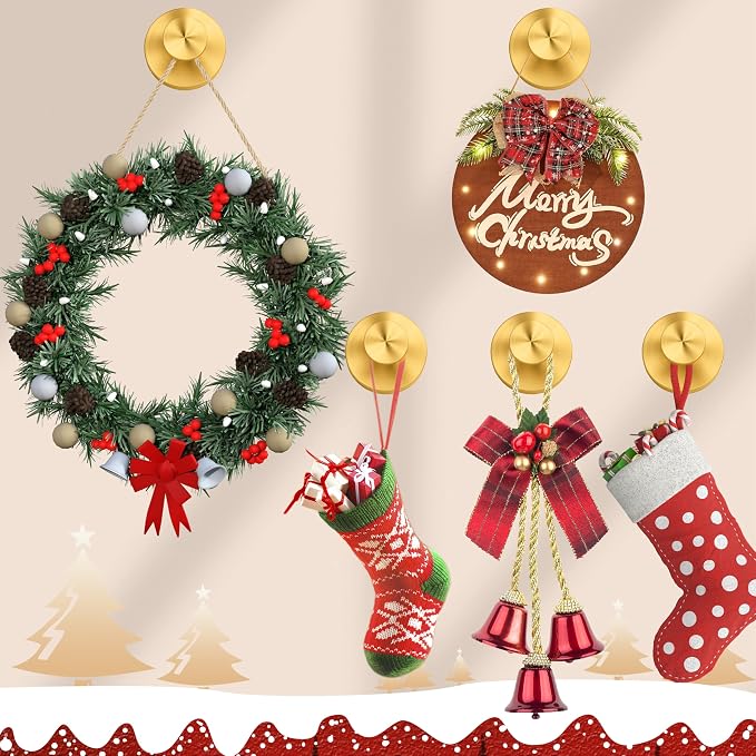 Suction Cup Hooks for Shower, Wreath Hanger for Front Door, Removable No Drill - Image 2