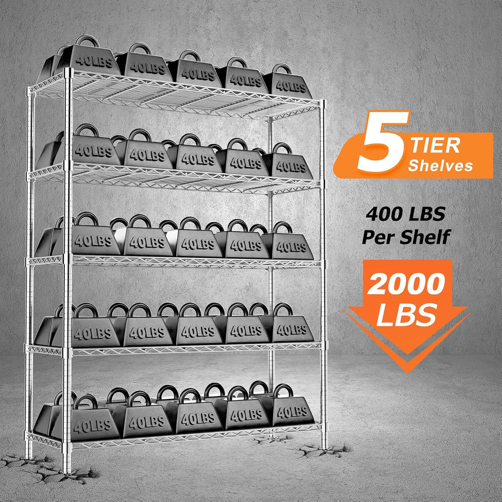 ROOMTEC 5-Tier Wire Shelving Unit,45" W*20" D*72" H,Max Load 2...