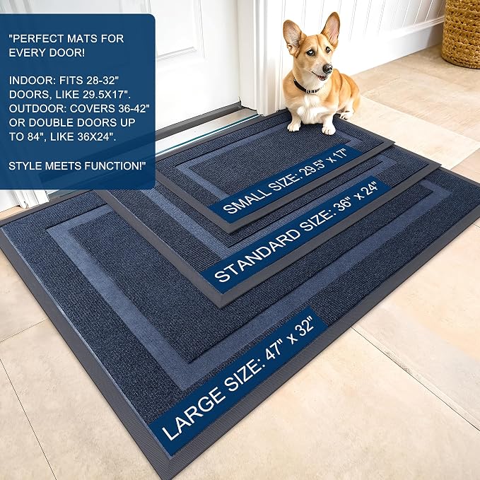 OLANLY Front Door Mat Indoor Outdoor Entrance, Waterproof All-Season, - Image 3