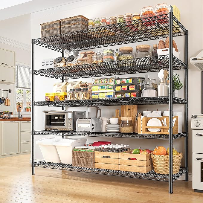 REIBII 55.5" W Storage Shelves 3200LBS Wire Shelving Unit 5 Tier Metal Shelving - Image 6