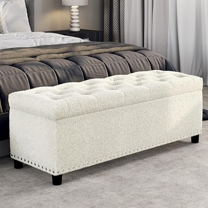 BELLEZE 47" Storage Ottoman, Storage Bench by BELLEZE