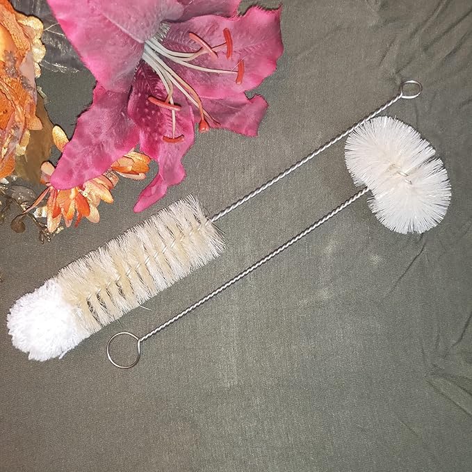 Coralpearl Bottle Brushes Thin Long Handle X 2, Skinny Wire Cleaner Set in - Image 4