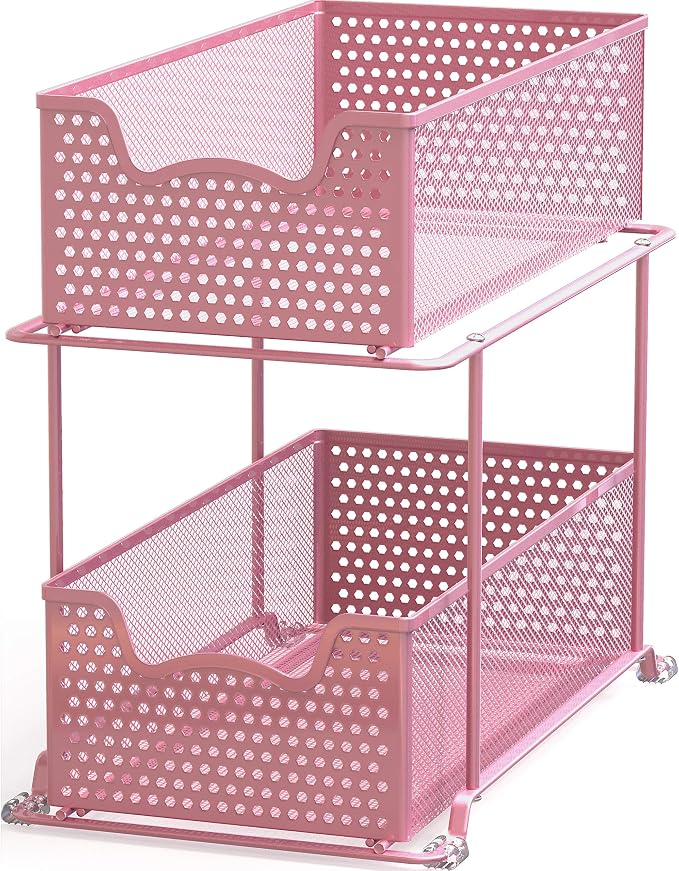SIMPLE HOUSEWARE 2 Tier Sliding Cabinet Basket Organizer Drawer by SimpleHouseware