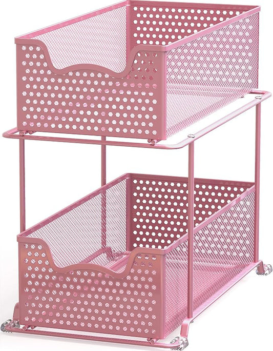 SIMPLE HOUSEWARE 2 Tier Sliding Cabinet Basket Organizer Drawer by SimpleHouseware