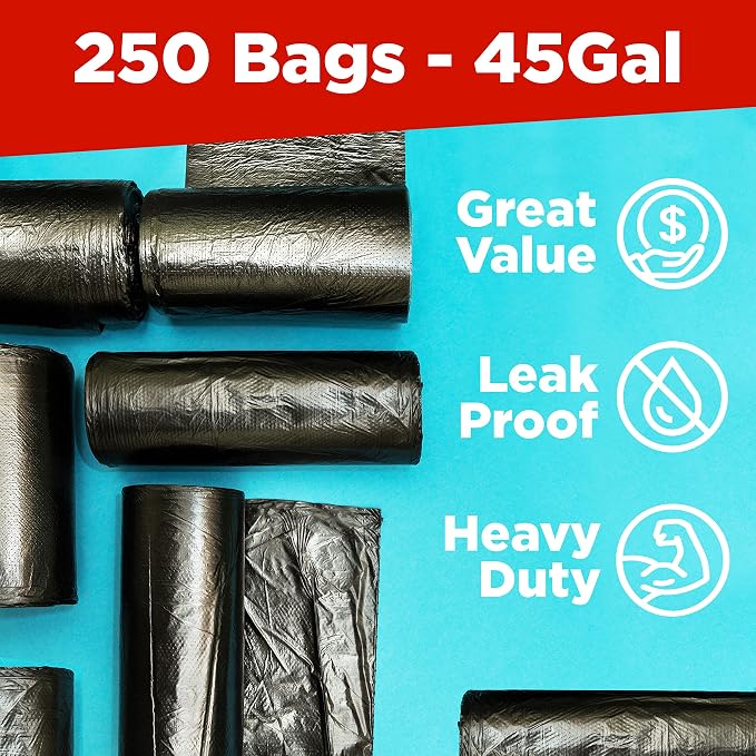 ToughBag 40-45 Gallon Trash Bags Heavy Duty | Black Garbage Bags | Made In USA - Image 3