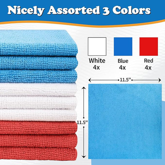 FIXSMITH Microfiber Cleaning Cloth, Shop Towels Bulk, Microfiber Towels - Image 2