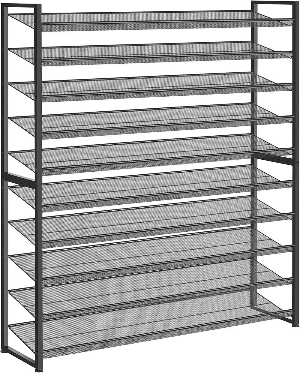 Nunsino Shoe Rack, Long Shoe Organizer,Max Holds 62 Pairs,10 Tier Metal Shoe ...