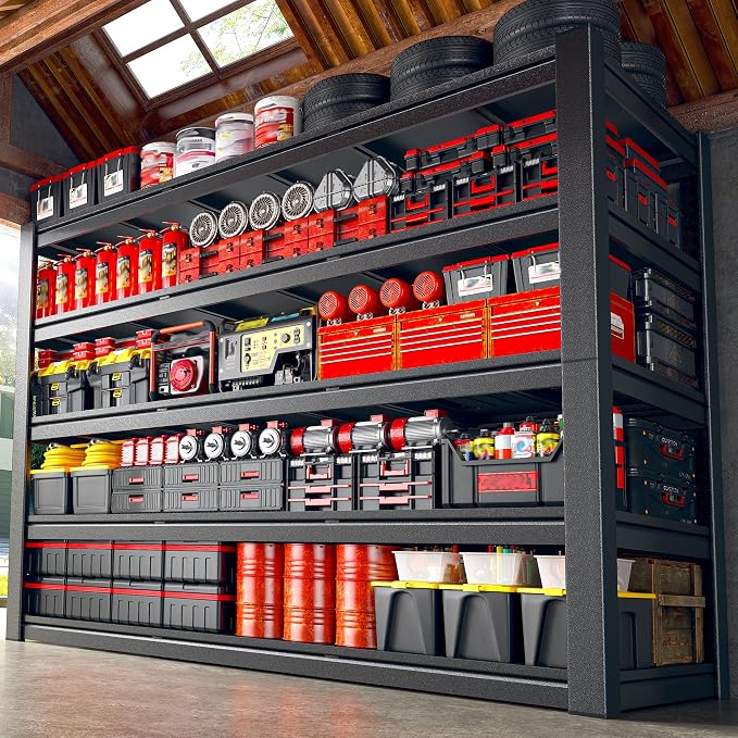 3125LBS Storage Shelves, 60.1" W Garage Shelving Heavy Duty, Adjustable Metal by Unknown