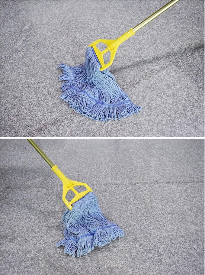 String Mop Heads Replacement Heavy Duty Commercial Grade Blue Cotton Looped End - Image 6
